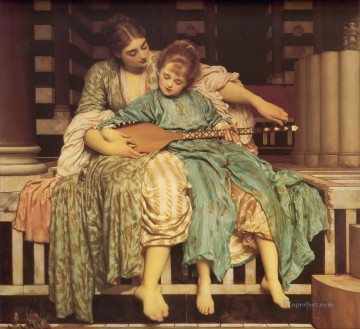  Music Painting - Music Lesson Academicism Frederic Leighton